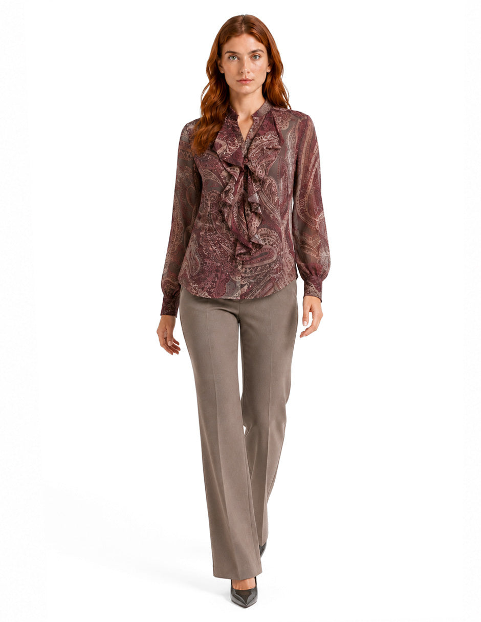 Blusa Beige Estampada Brielle