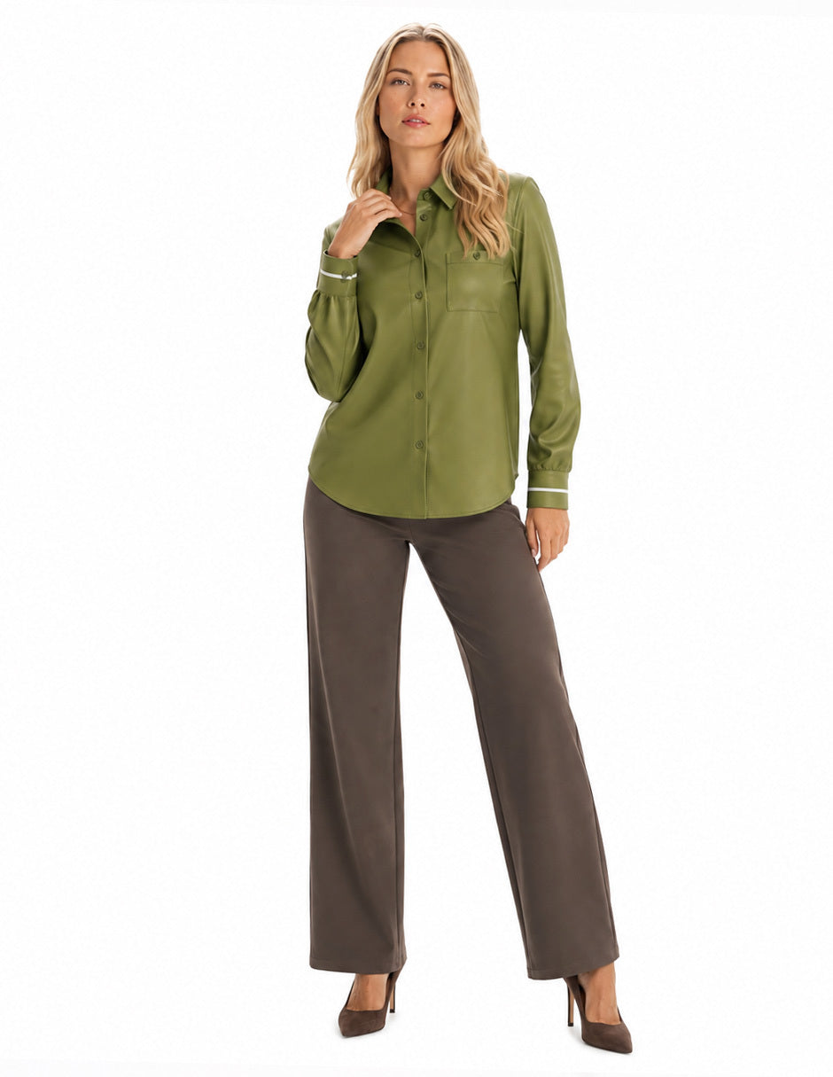 Blusa Satinada Verde Rosaura
