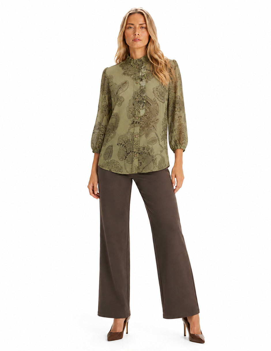Blusa Estampada Verde Rosaura