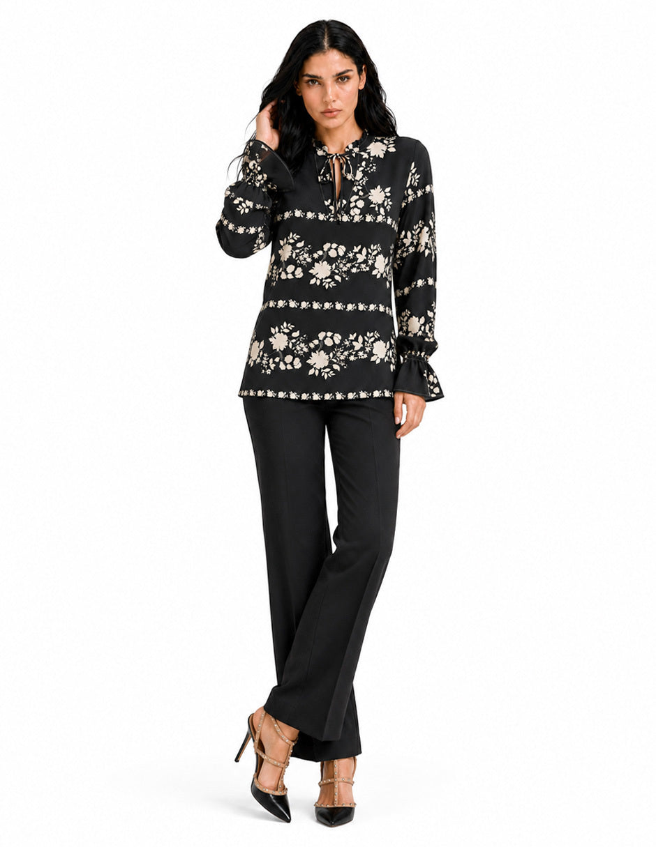 Blusa Negro Estampada Elea