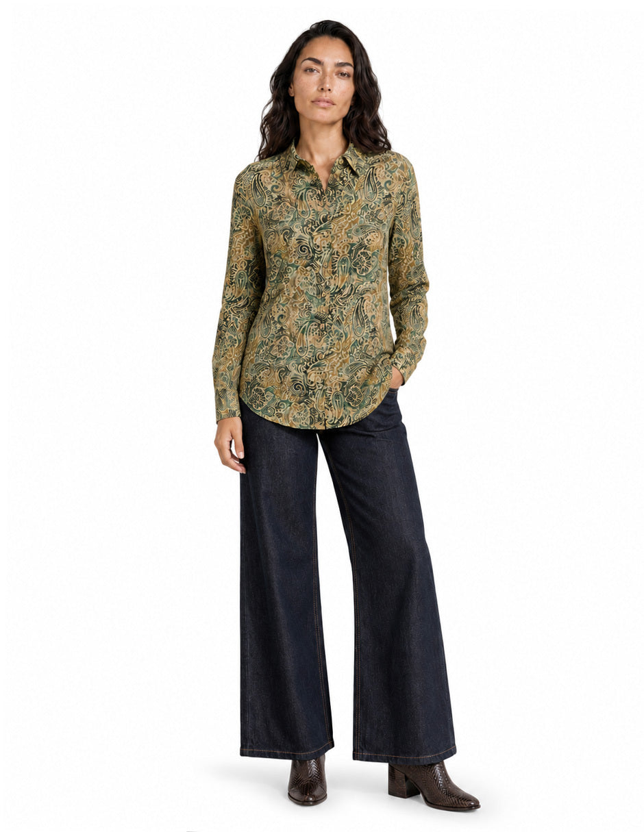 Blusa Verde Estampada Solagne