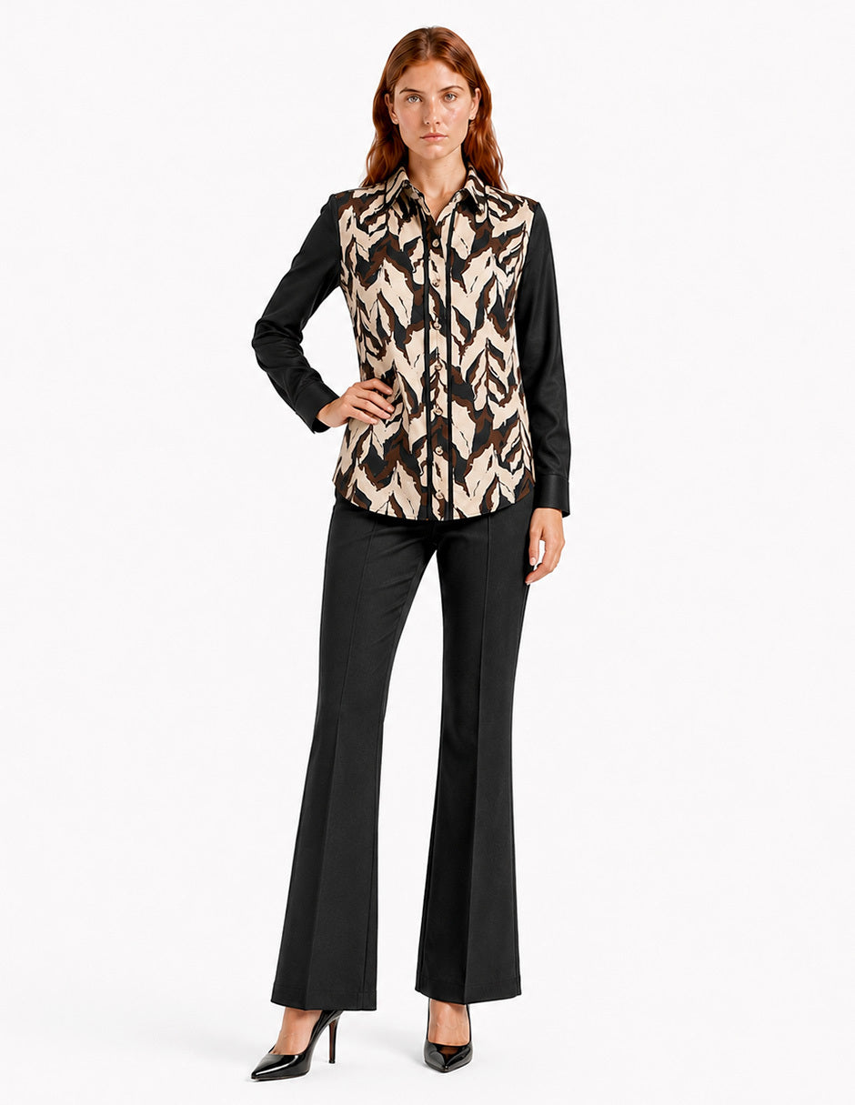 Blusa Camisera Negro Esenciales