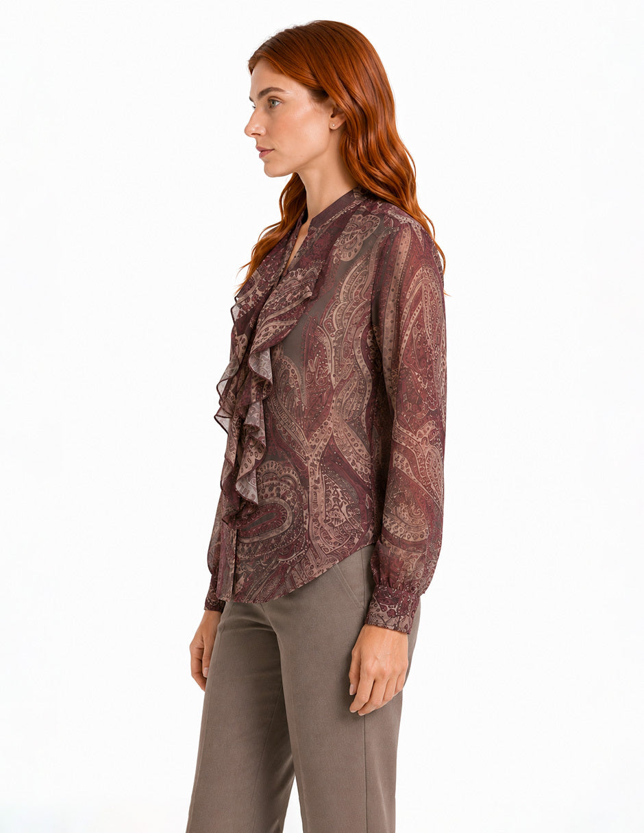 Blusa Beige Estampada Brielle