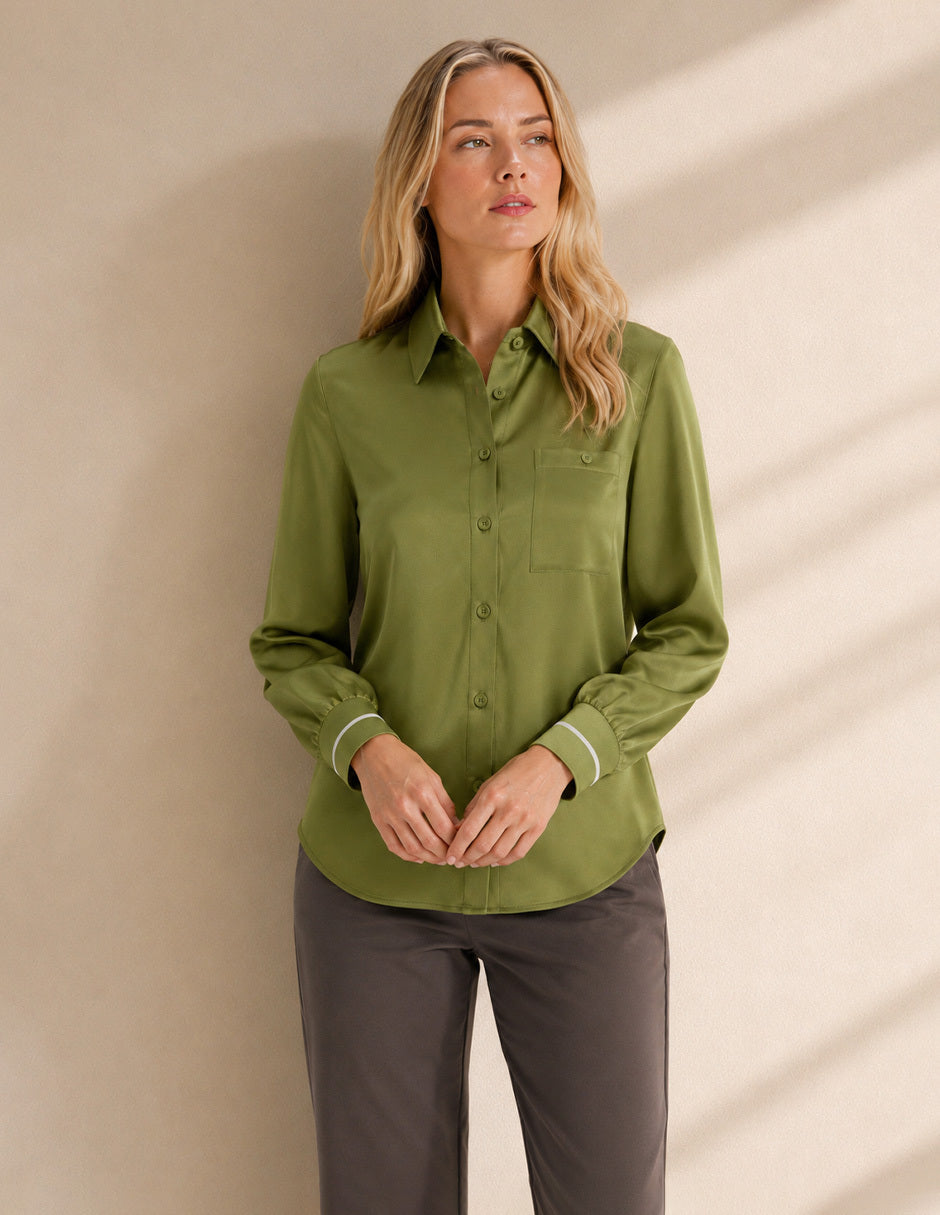 Blusa Satinada Verde Rosaura