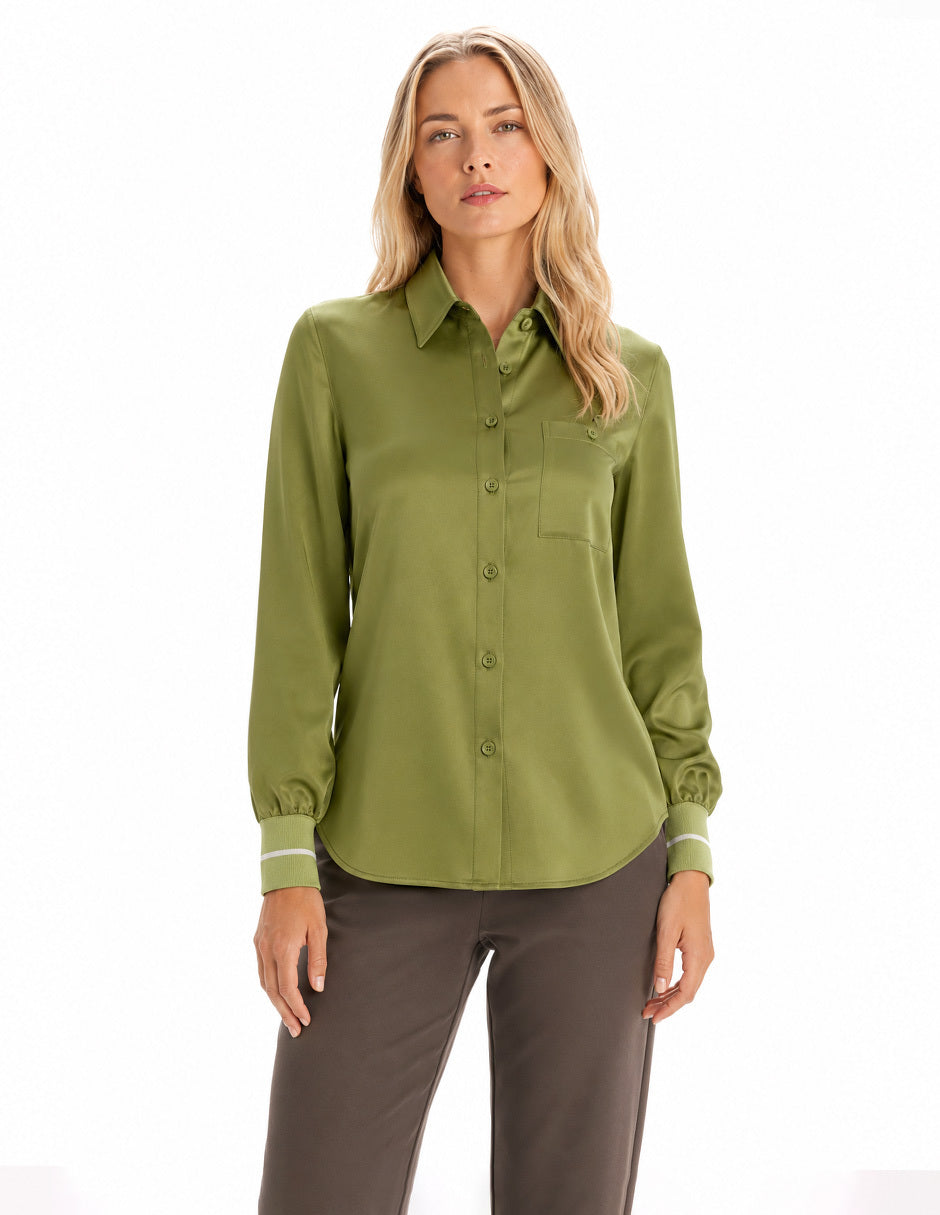 Blusa Satinada Verde Rosaura