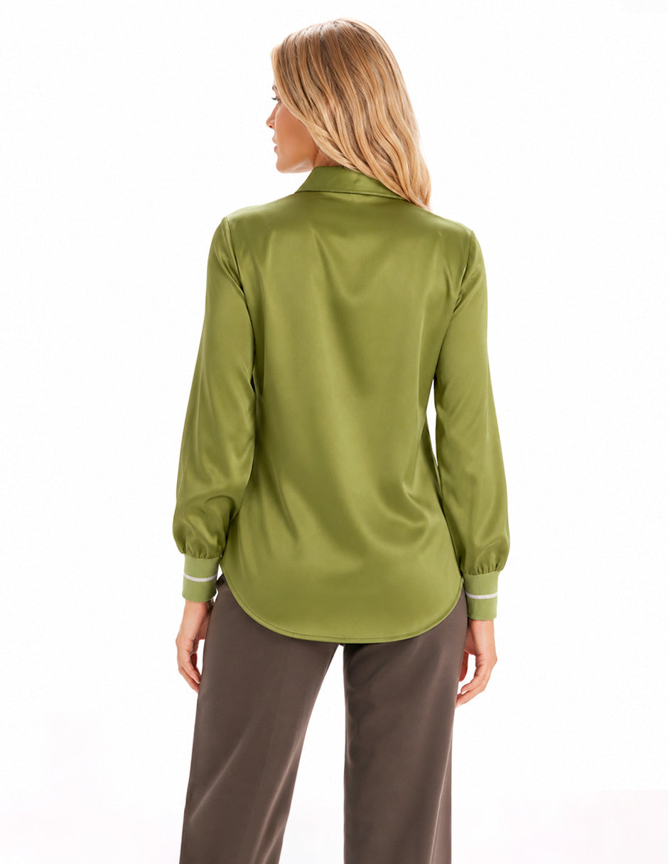 Blusa Satinada Verde Rosaura