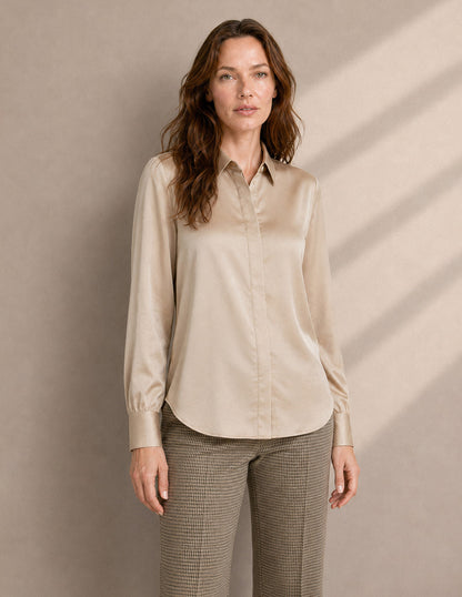 Blusa Camisera Beige Harriet