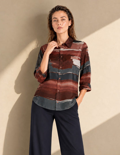 Blusa Vino Estampada Laia
