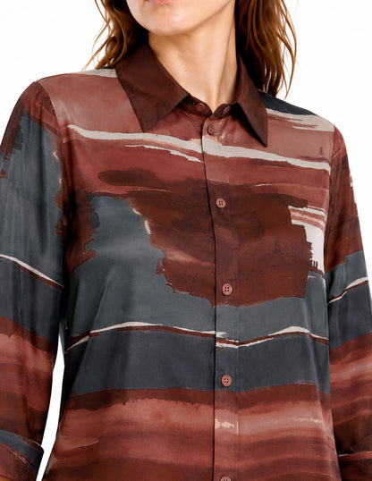 Blusa Vino Estampada Laia