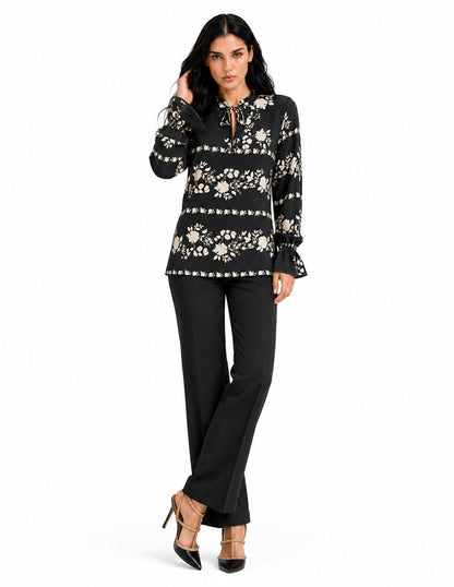 Blusa Negro Estampada Elea