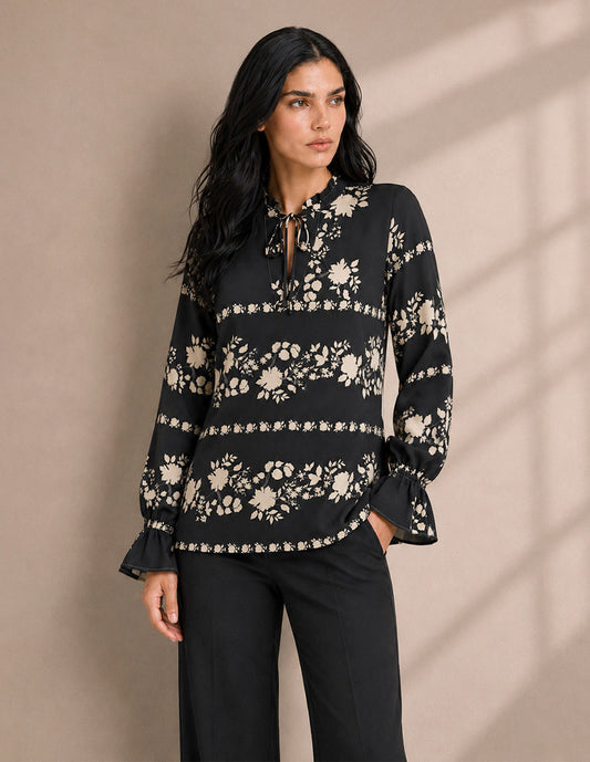 Blusa Negro Estampada Elea