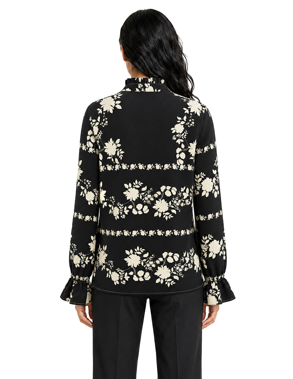 Blusa Negro Estampada Elea