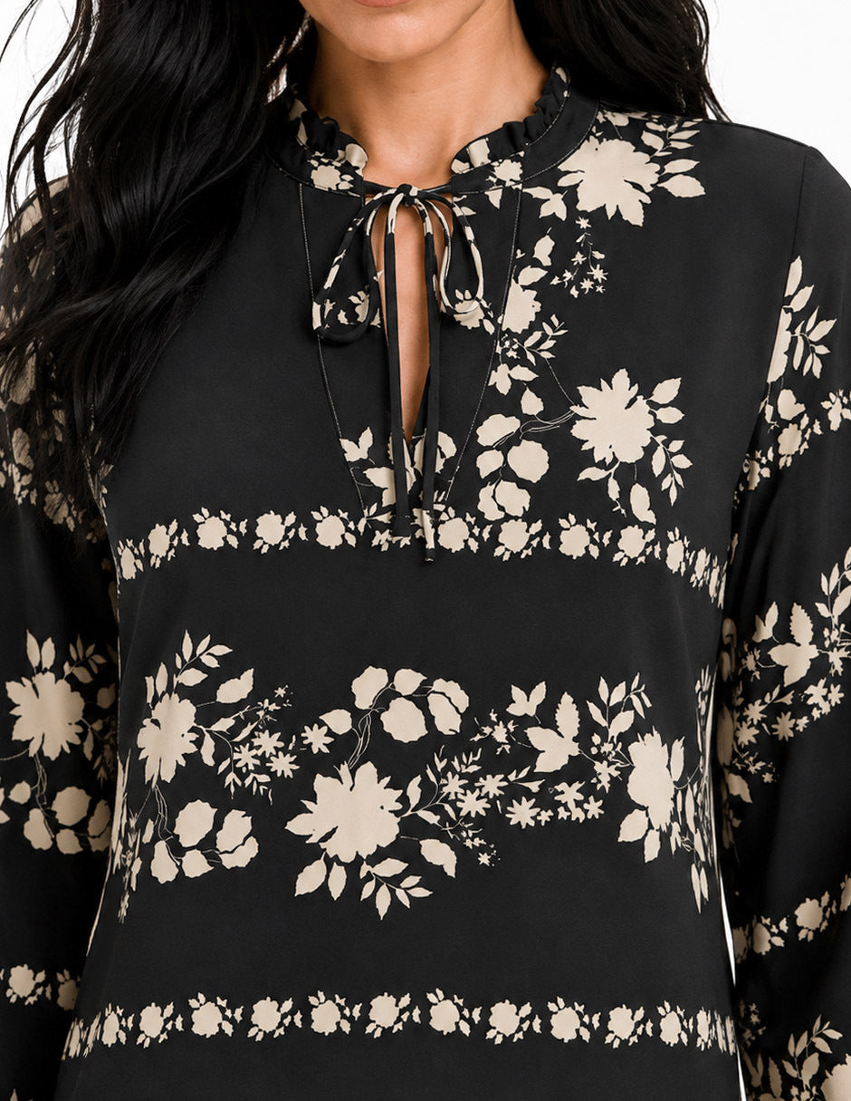 Blusa Negro Estampada Elea