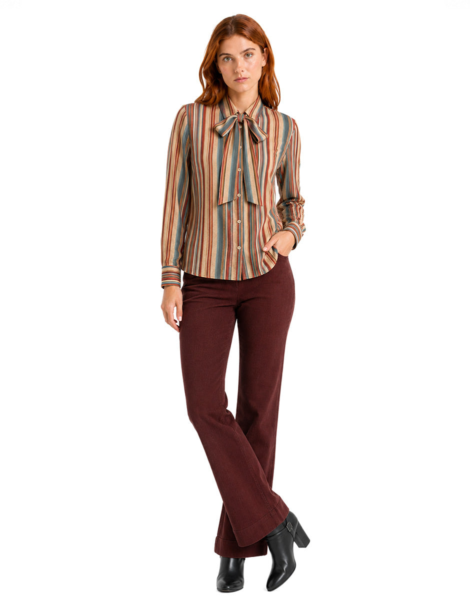 Blusa Beige Estampada Analisa