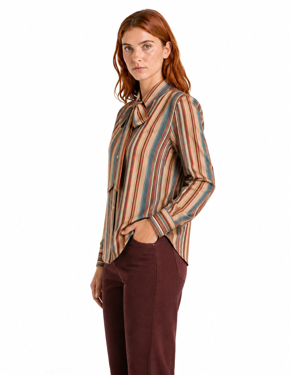 Blusa Beige Estampada Analisa