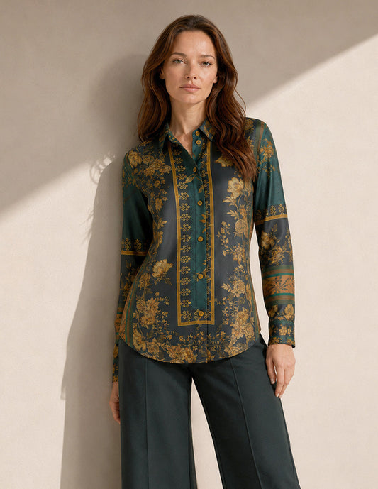 Blusa Verde Estampada Celia