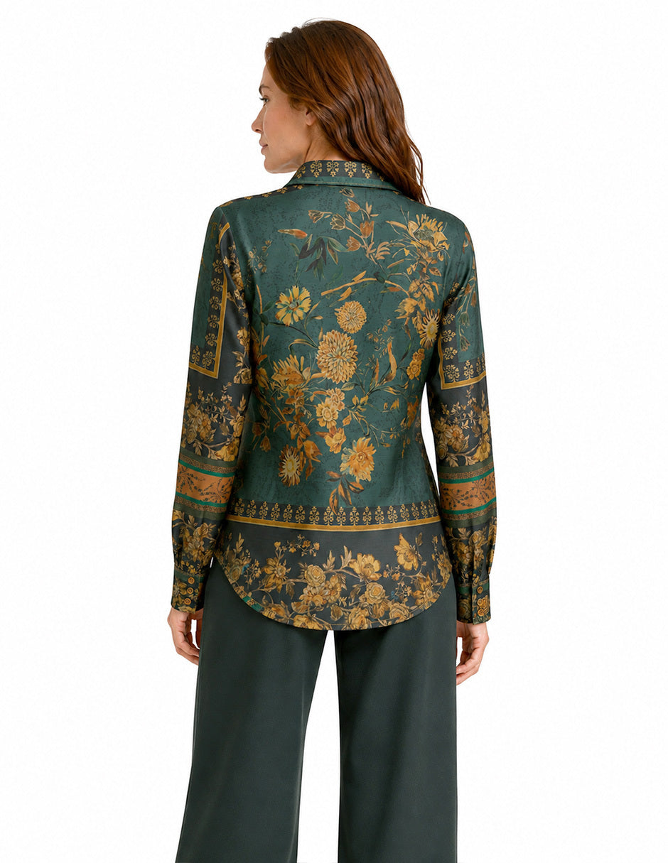 Blusa Verde Estampada Celia