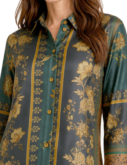 Blusa Verde Estampada Celia