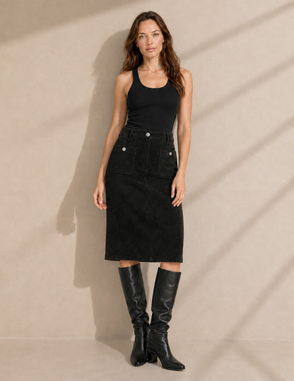 Falda Gamuza Negro Celia