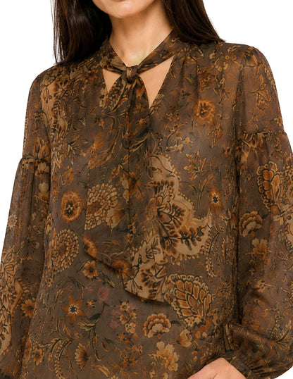 Blusa Café Estampada Andreina