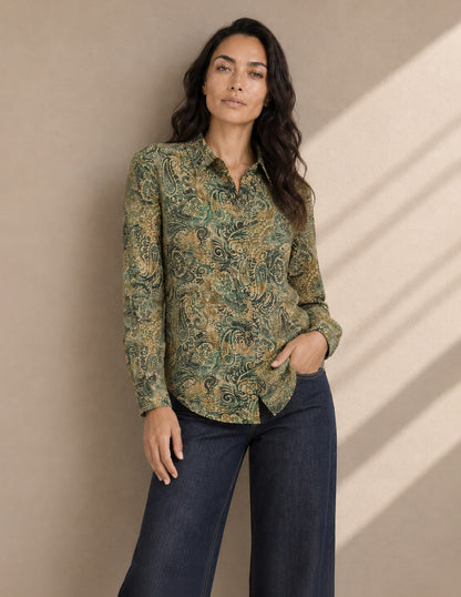 Blusa Verde Estampada Solagne