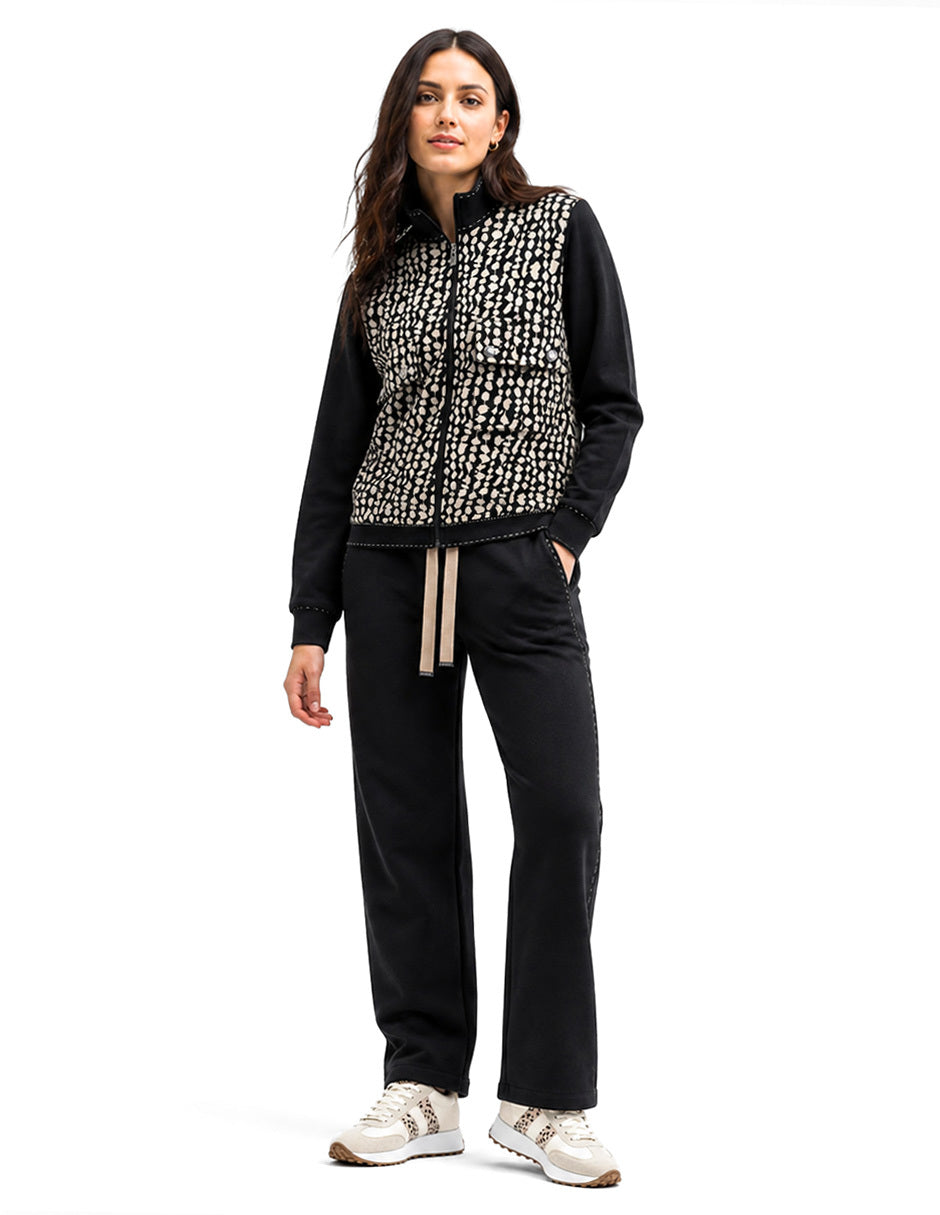 Sudadera Negra Combinada Comfort