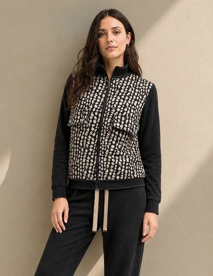 Sudadera Negra Combinada Comfort