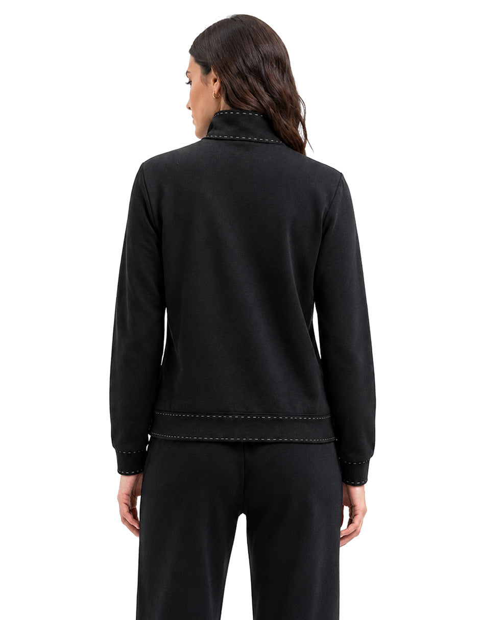 Sudadera Negra Combinada Comfort