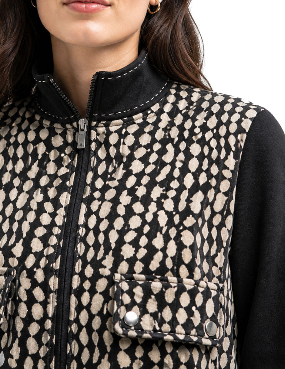 Sudadera Negra Combinada Comfort