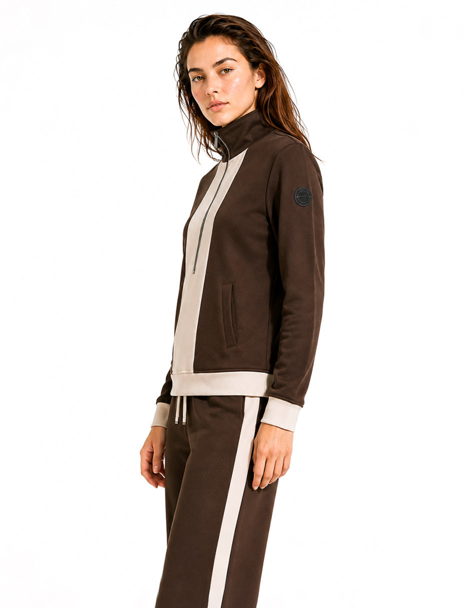 Sudadera Café Combinada Comfort