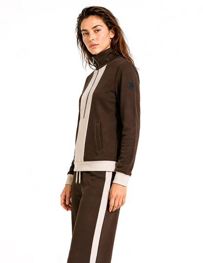 Sudadera Café Combinada Comfort