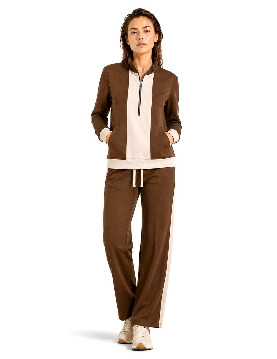Sudadera Café Combinada Comfort