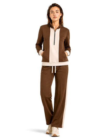 Sudadera Café Combinada Comfort