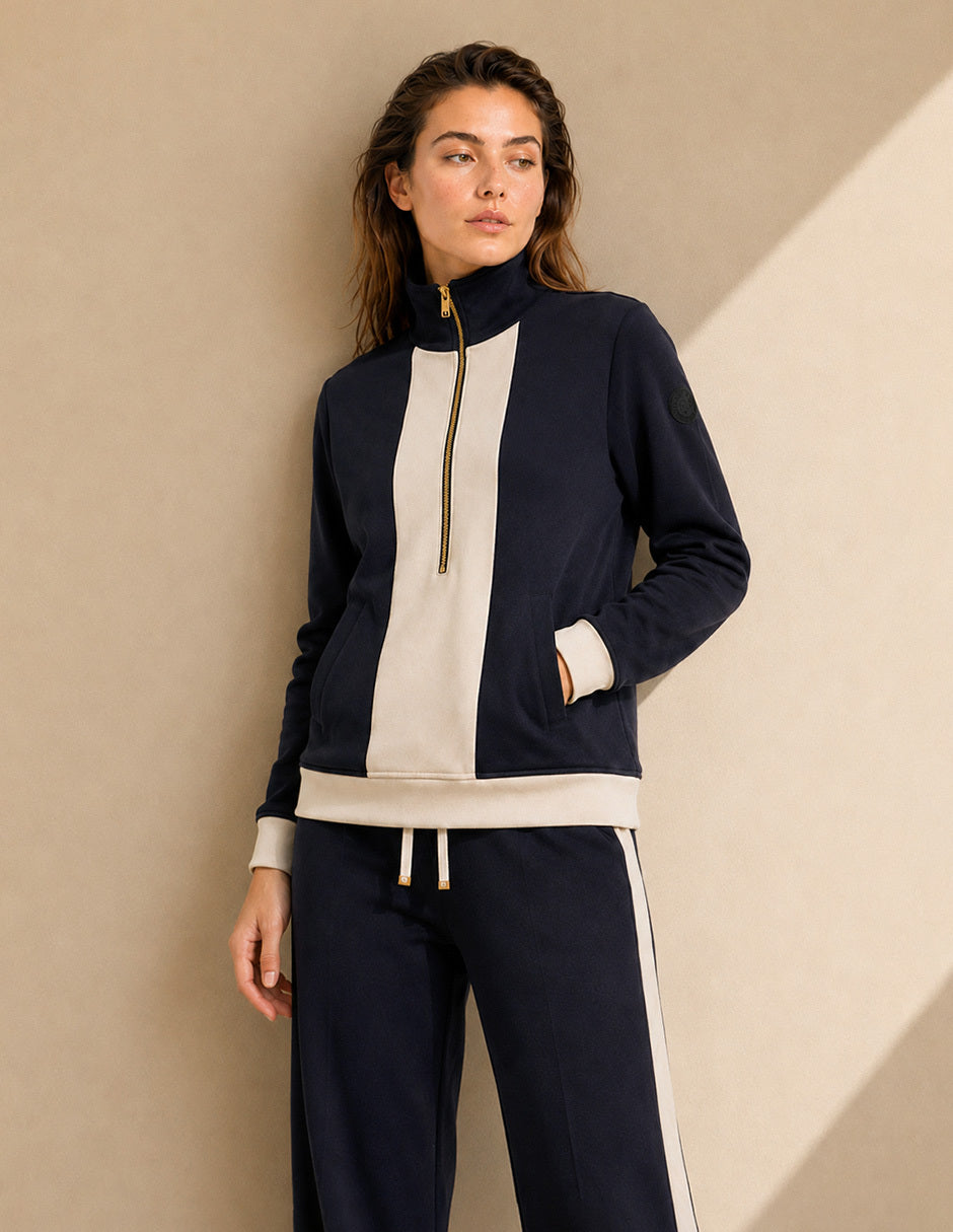 Sudadera Café Combinada Comfort