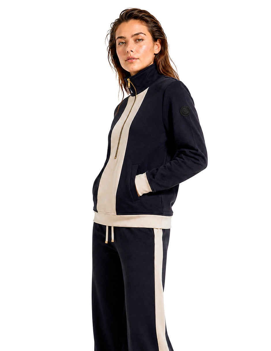 Sudadera Café Combinada Comfort