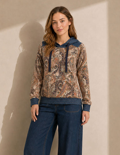 Sudadera Beige Estampada Esenciales