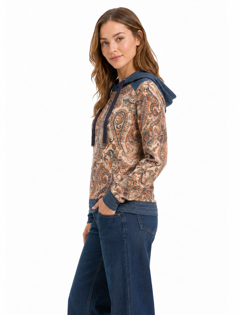 Sudadera Beige Estampada Esenciales