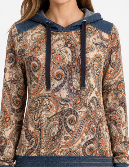 Sudadera Beige Estampada Esenciales