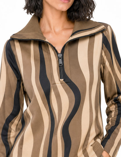 Sudadera Beige Estampada Comfort