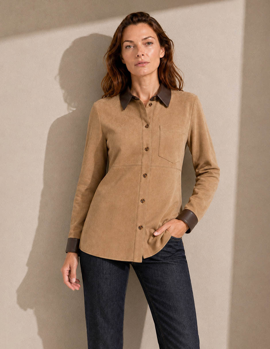 Camisola Gamuza Camel Esenciales