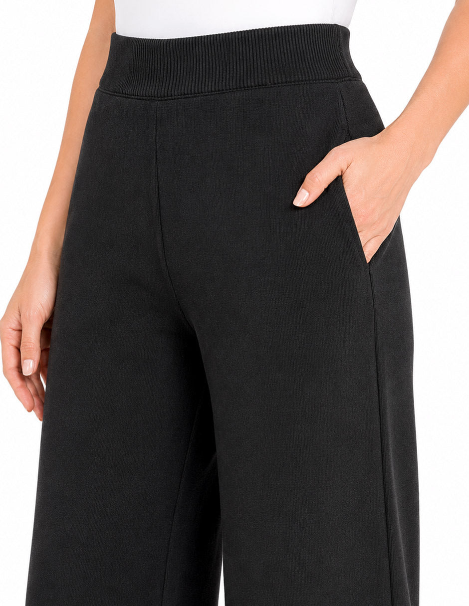 Pantalón de Punto Negro Esenciales