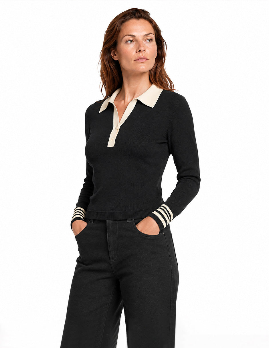 Suéter Combinado Negro Esenciales