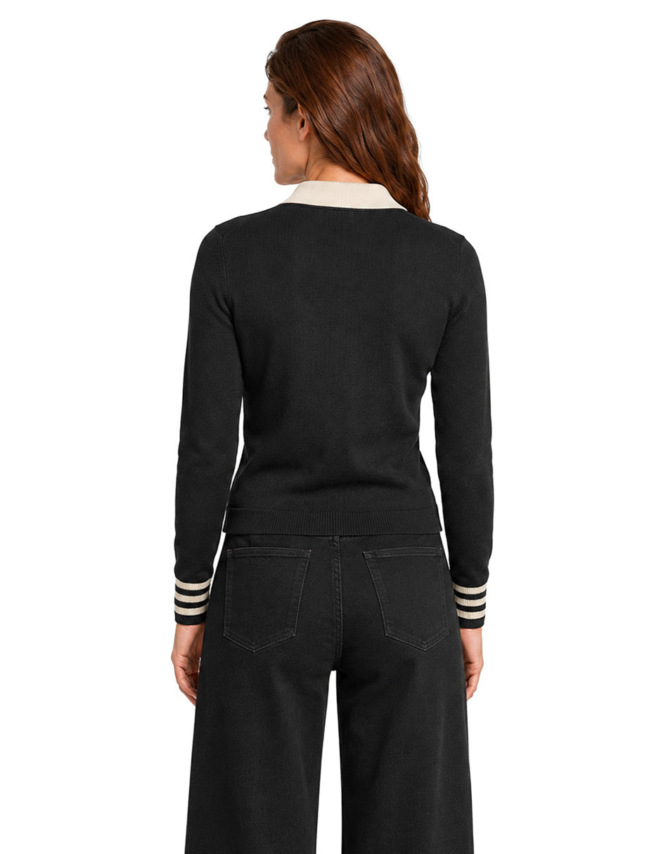 Suéter Combinado Negro Esenciales