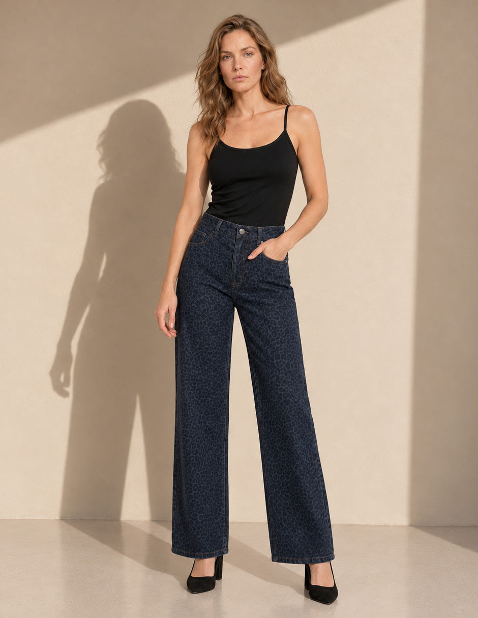 Jeans Marino Animal Print Esenciales