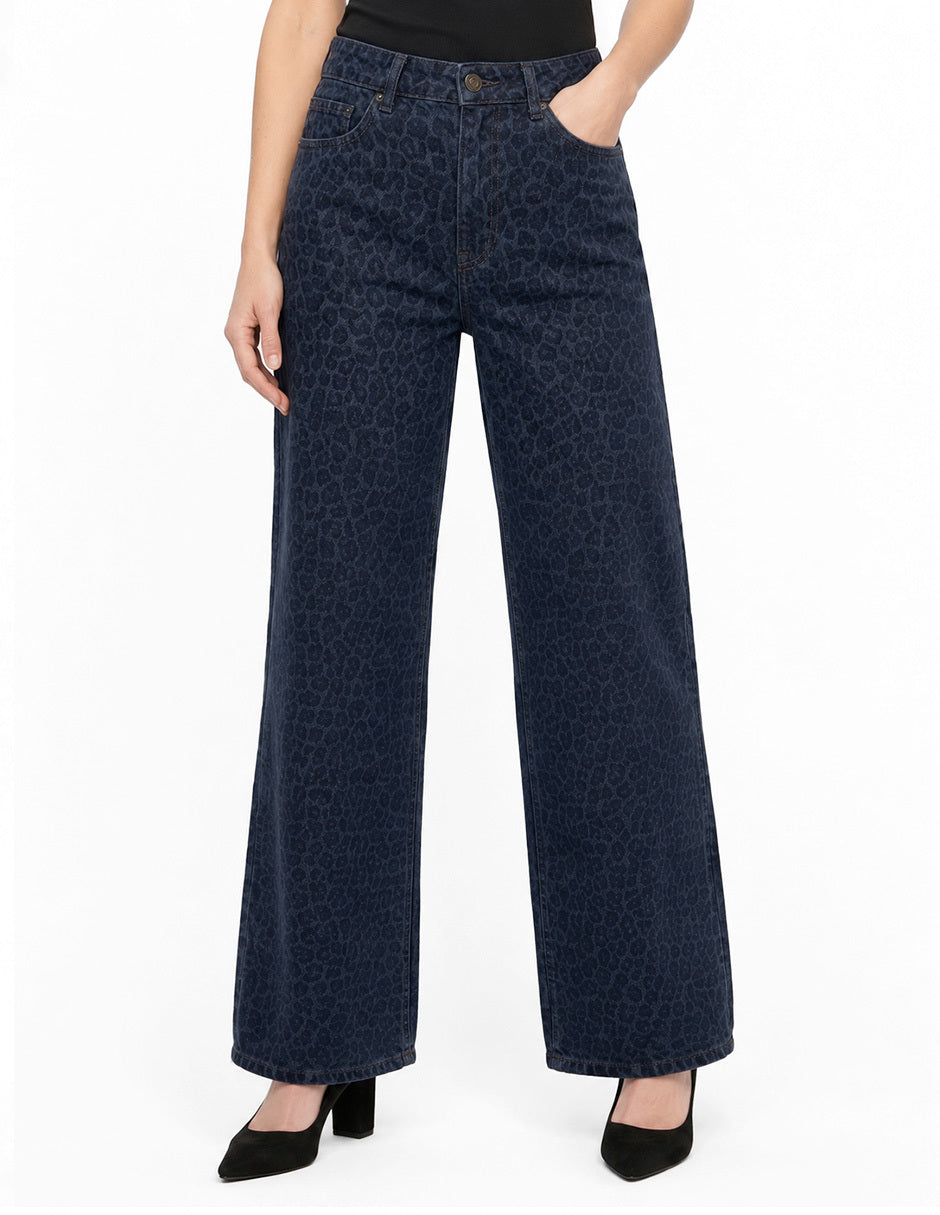 Jeans Marino Animal Print Esenciales
